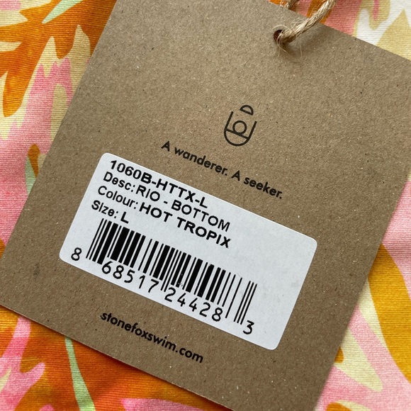 Stone Fox Swim Rio Swim Bottom Hot Tropix Size L - Picture 6 of 10